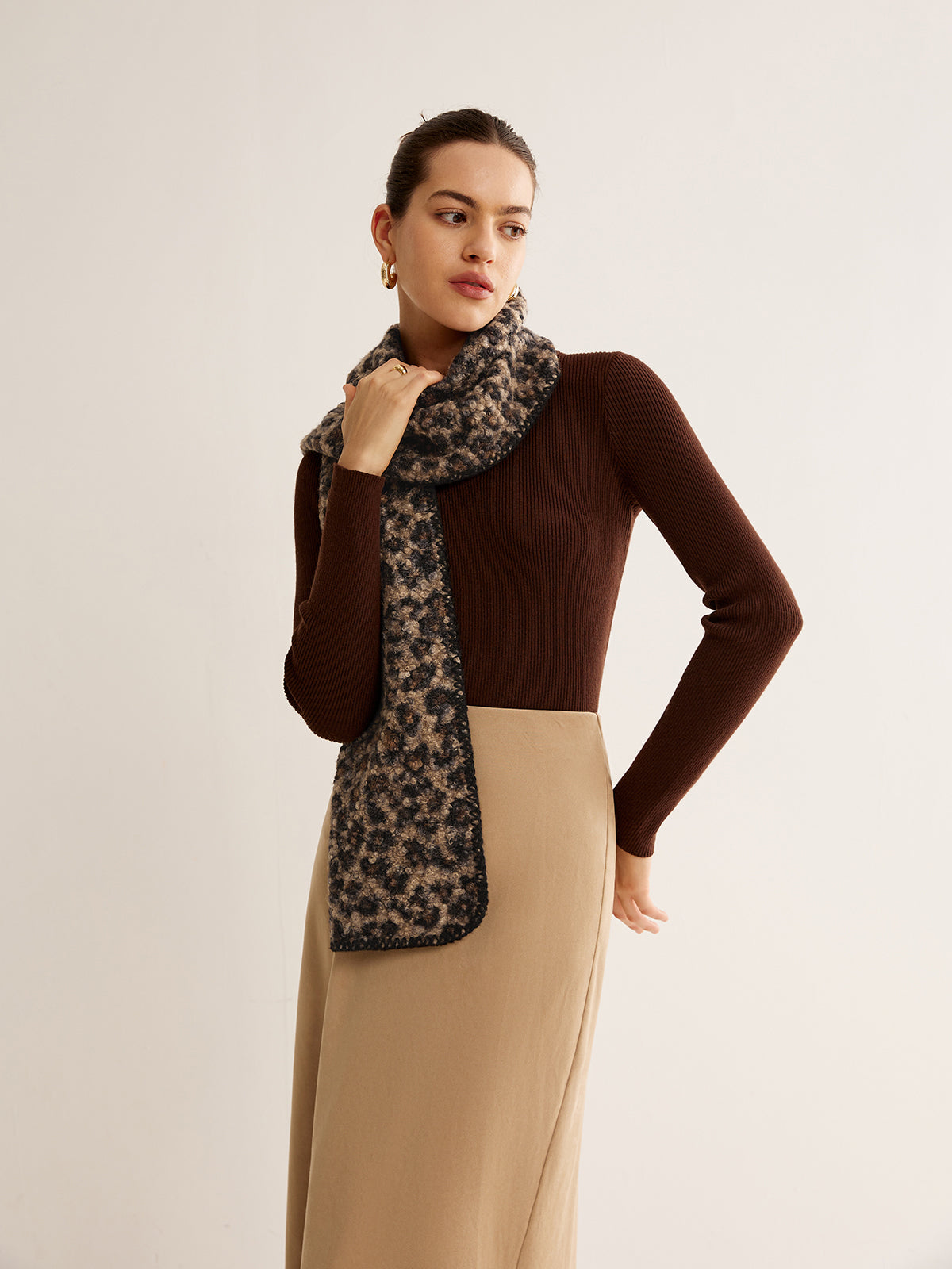 Leopar Desenli Minky Eşarp