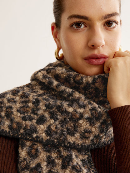 Leopar Desenli Minky Eşarp