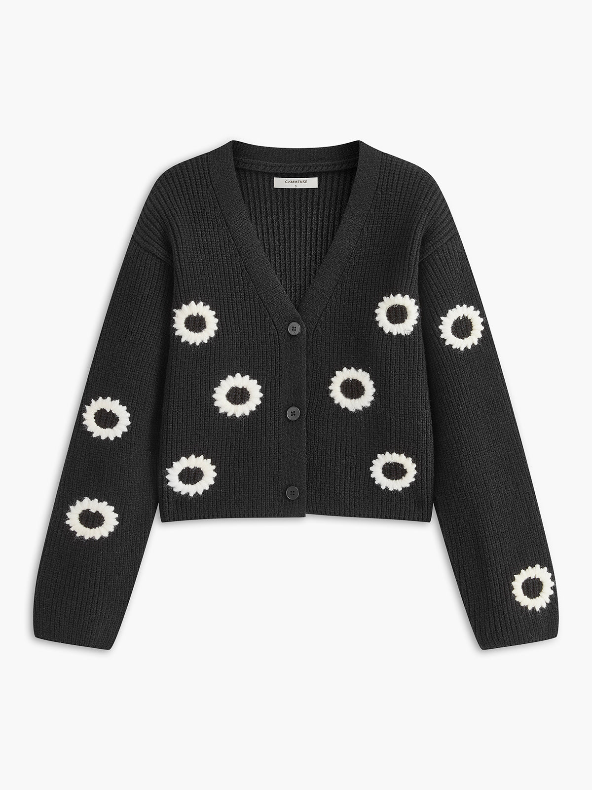 Kontrast Bağlama Düğmeli Kısa Hırka