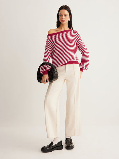 Kontrast Kenarlı Çizgili Svetşört