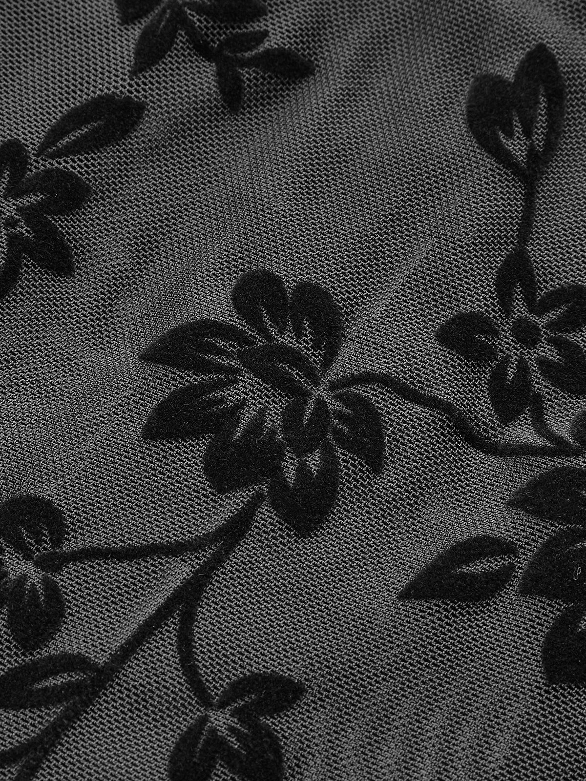 Çiçekli Şeffaf File Yapılı Korse