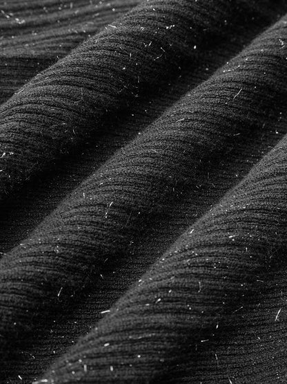 Yapay Elmas Dekorlu Düz Kazak Elbise