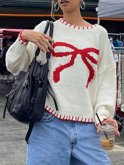 Kontrast Bağlamalı Fiyonklu Kazak