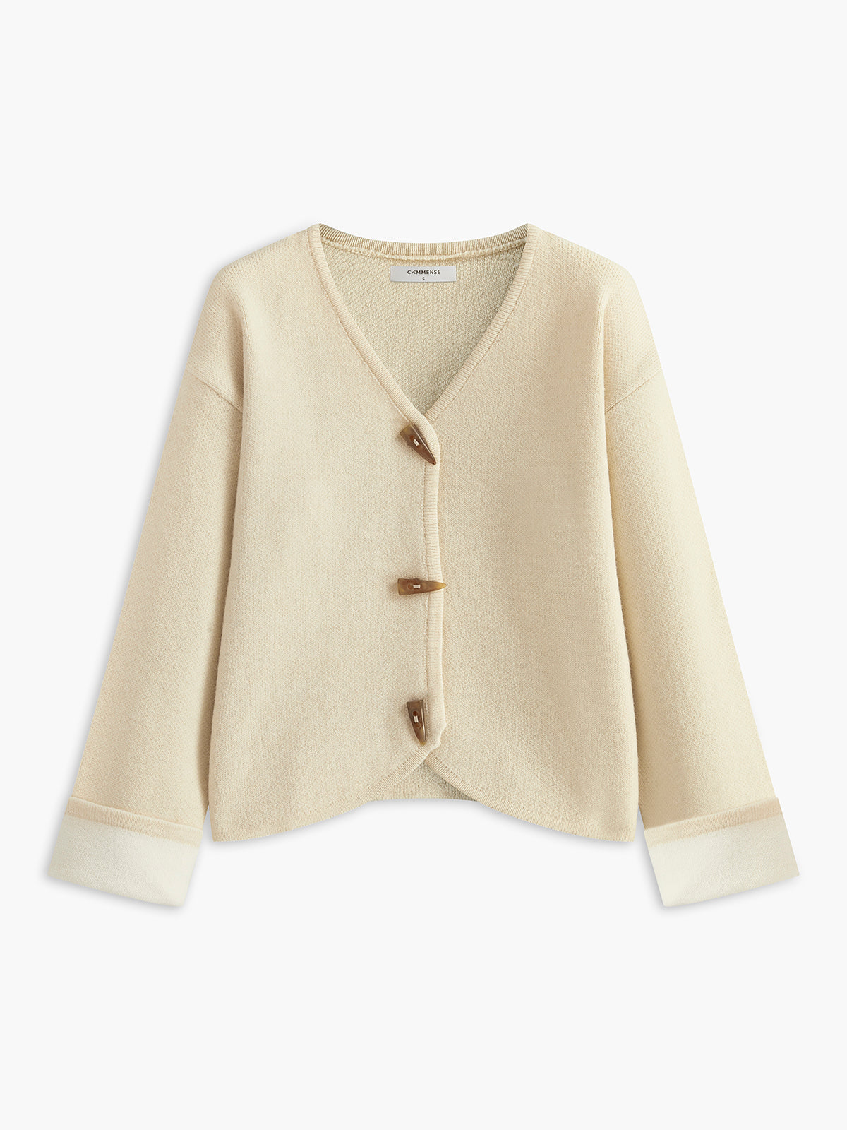 Romantik Düğmeli Drapeli Hırka