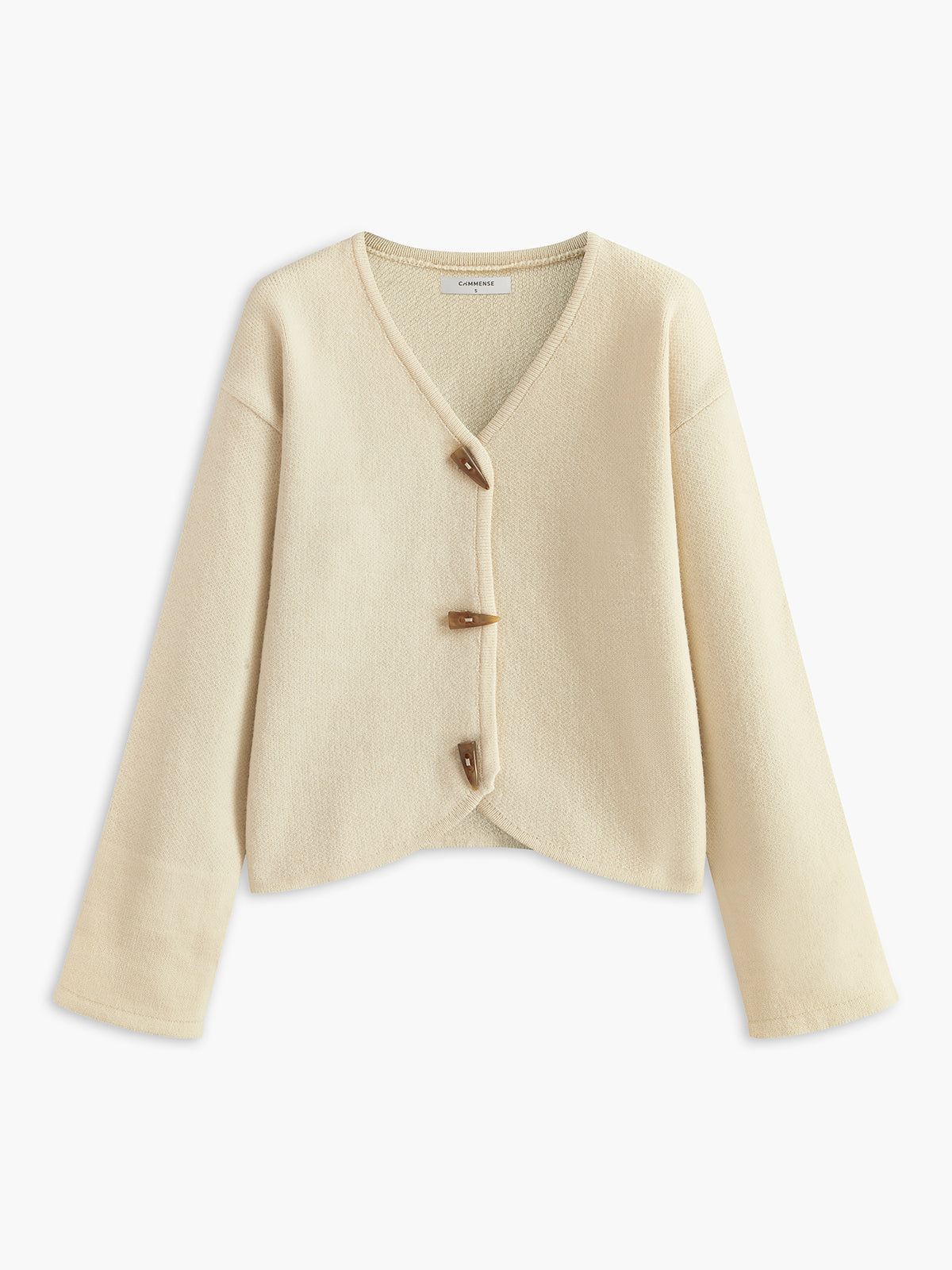 Romantik Düğmeli Drapeli Hırka