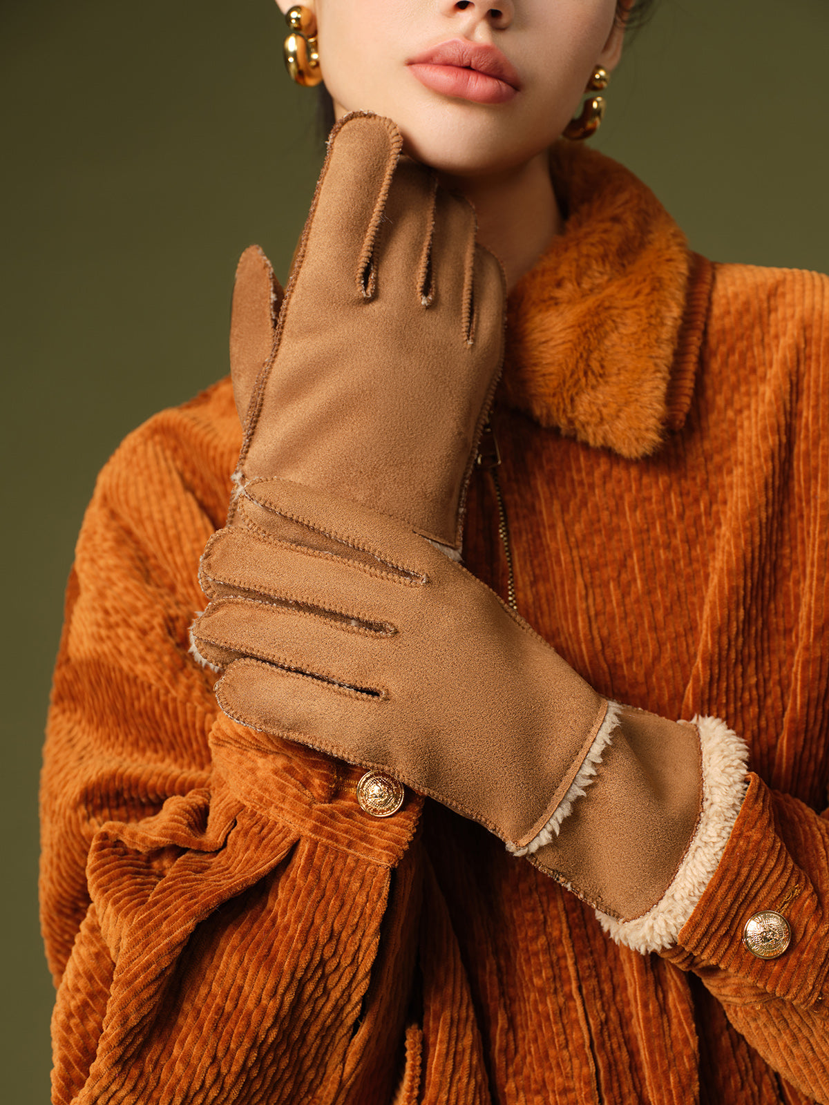 Utility Lambswool Süet Eldivenler