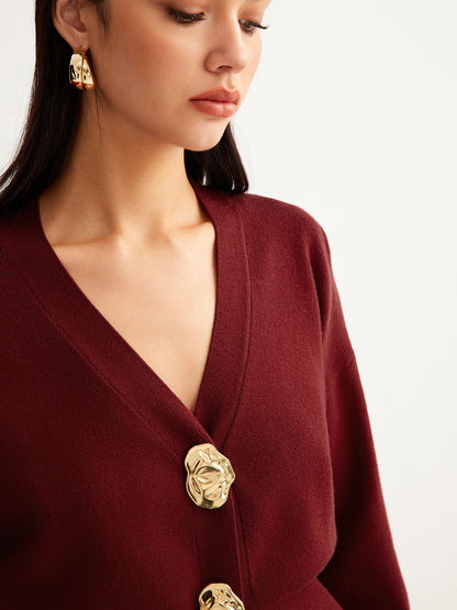 Metal Düğmeli Küçük Boy Kazak