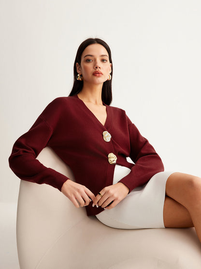 Metal Düğmeli Küçük Boy Kazak