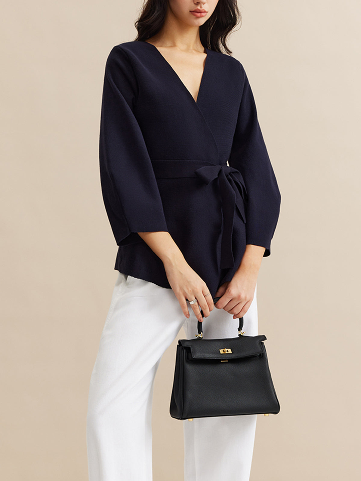 Kemerli Minimalist Sarma Hırka