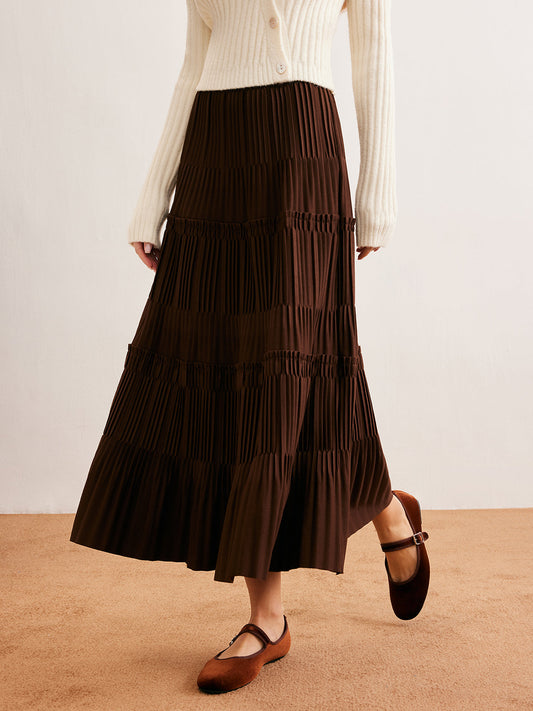 Marul Kenarlı Pileli Etek