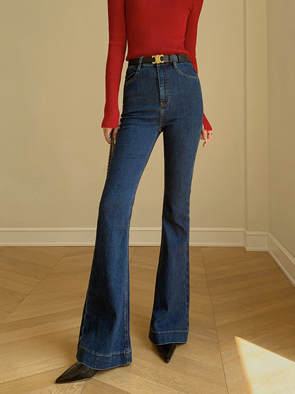 Kemersiz Kot Slim Bootcut Pantolon