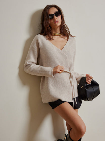 Halatlı Kemerli Sarma Hırka