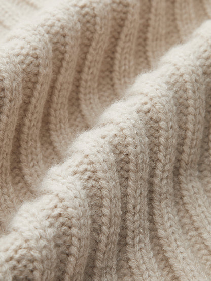 Kontrast Düğmeli Yivli Hırka