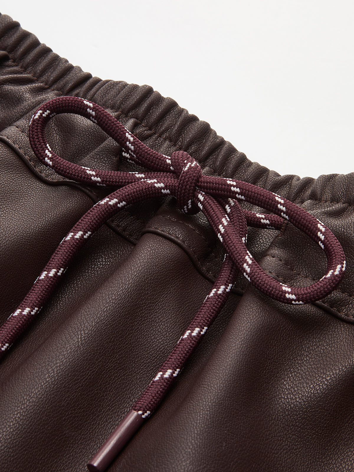 Bağcıklı Suni Deri Etek