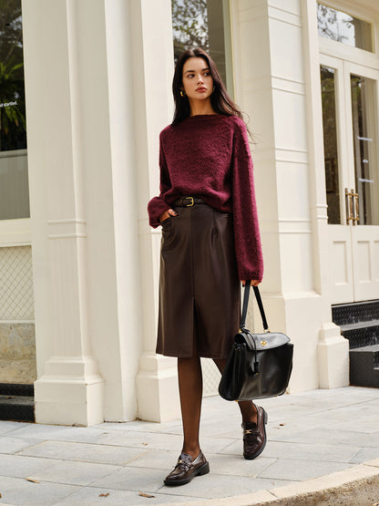 Şık Düz Minky Kazak