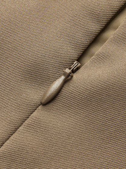 Arka Fermuarlı Pileli Mini Etek