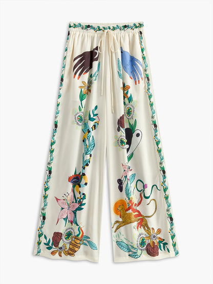 Çiçek Desenli Pantolon Takımı