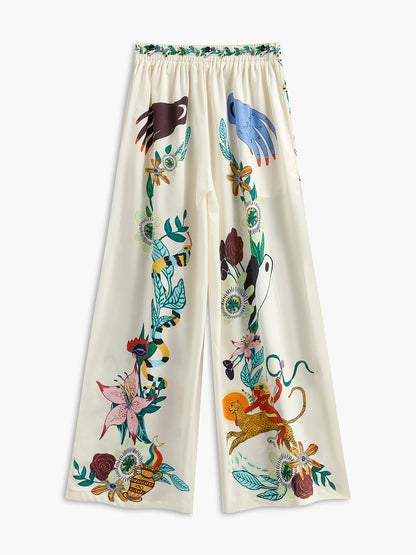 Çiçek Desenli Pantolon Takımı