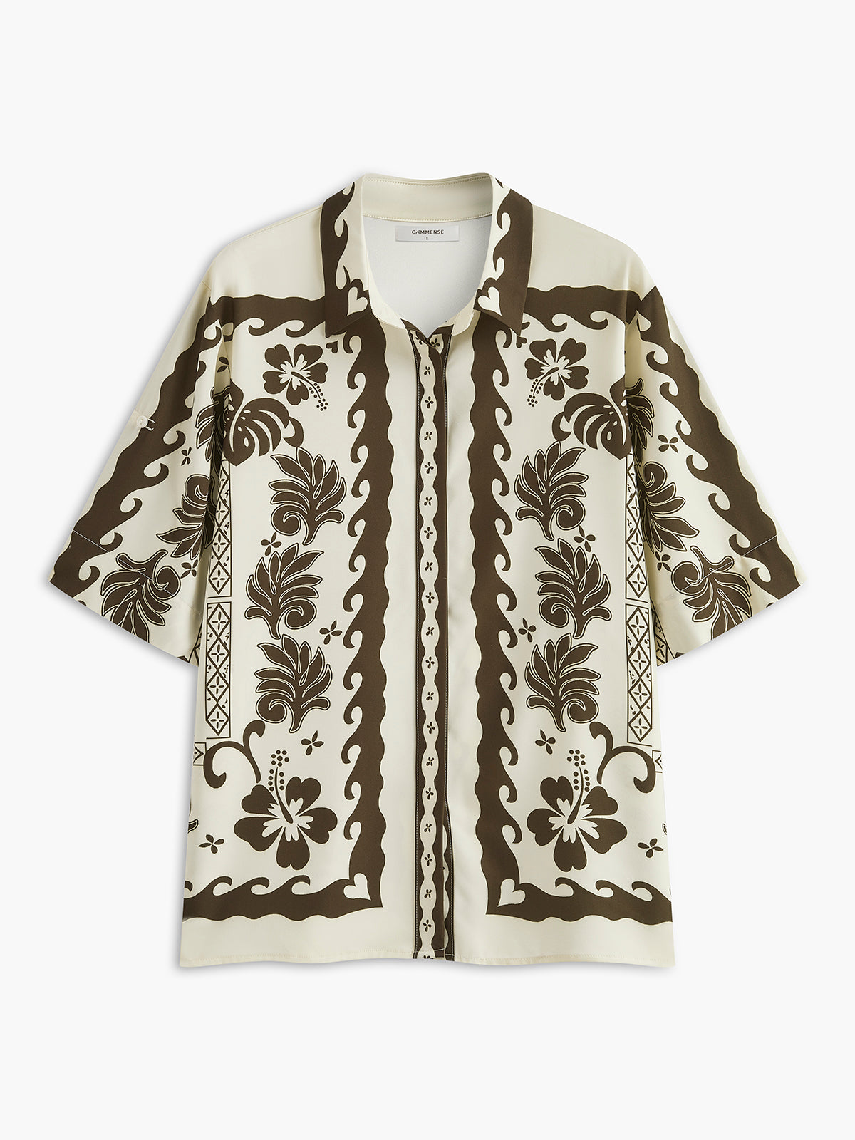 Tropikal Bitki Desenli Tatil Etek Takımı