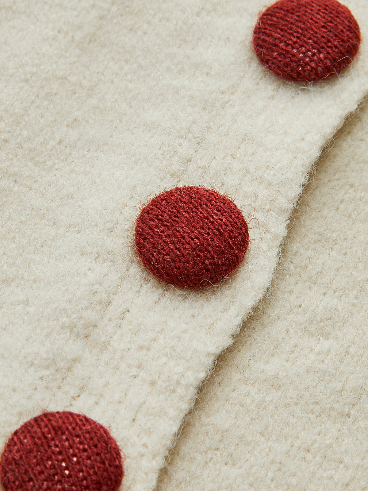 Balıkçı Yaka Kontrast Düğmeli Hırka