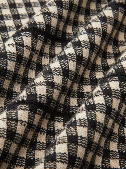 Kemerli Ekose Panelli Kazak Elbise