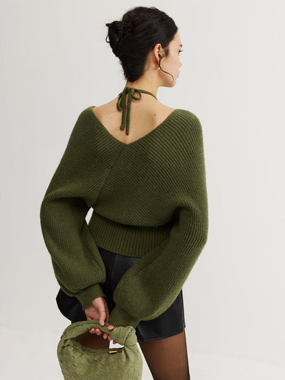 2'si 1 Arada Yarasa Kollu Askılı Örgü Üst