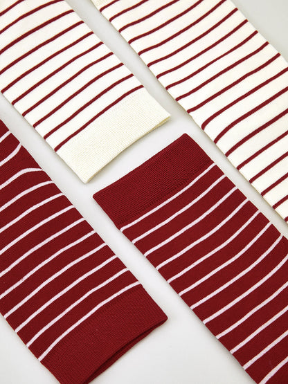 Kontrast Çizgili Katlanabilir Çoraplar