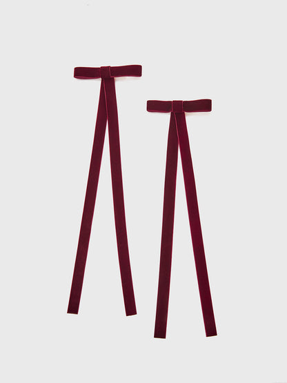 2 Adet Kadife Fiyonklu Saç Tokası