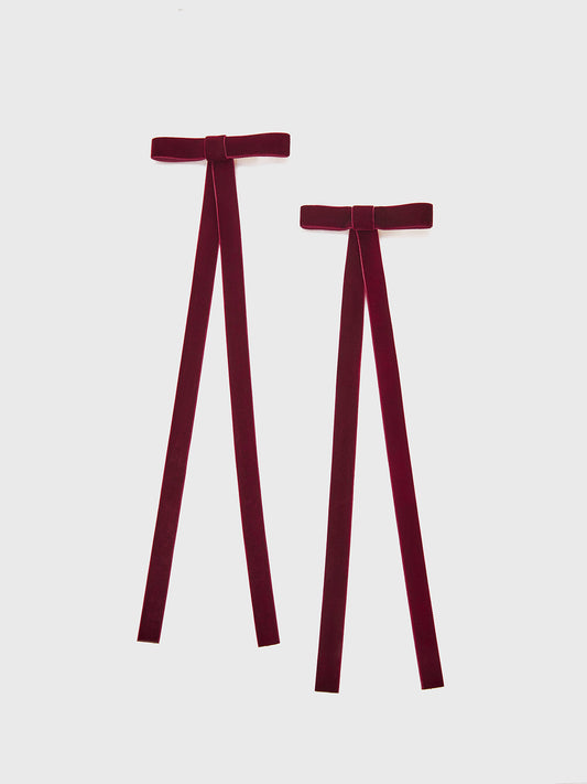 2 Adet Kadife Fiyonklu Saç Tokası