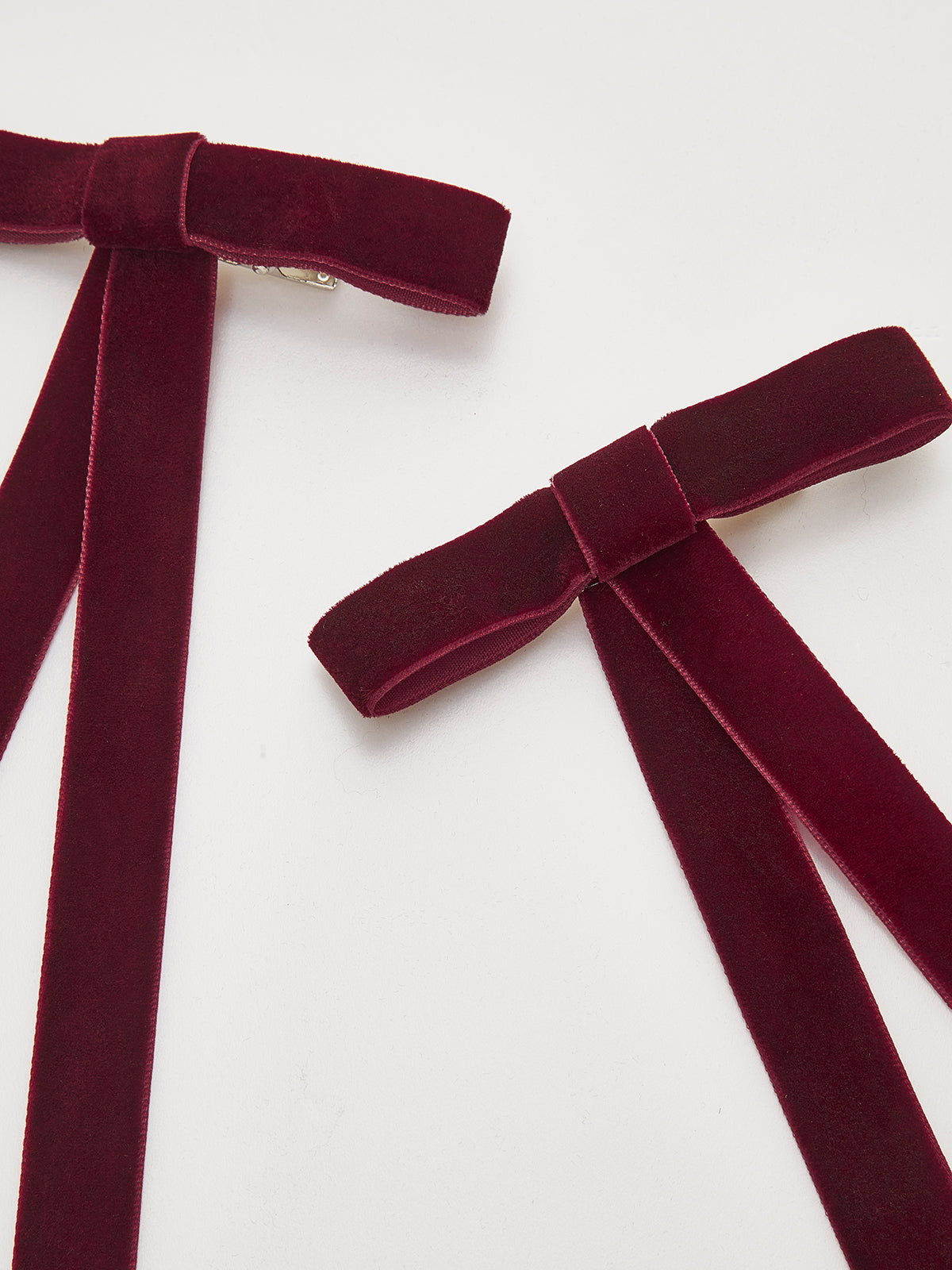 2 Adet Kadife Fiyonklu Saç Tokası