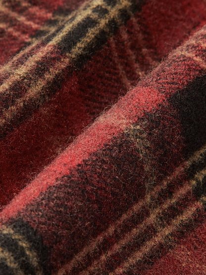 Orta Bel Yan Fermuarlı Ekose Etek