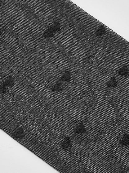 Kalp Desenli Şeffaf Tayt