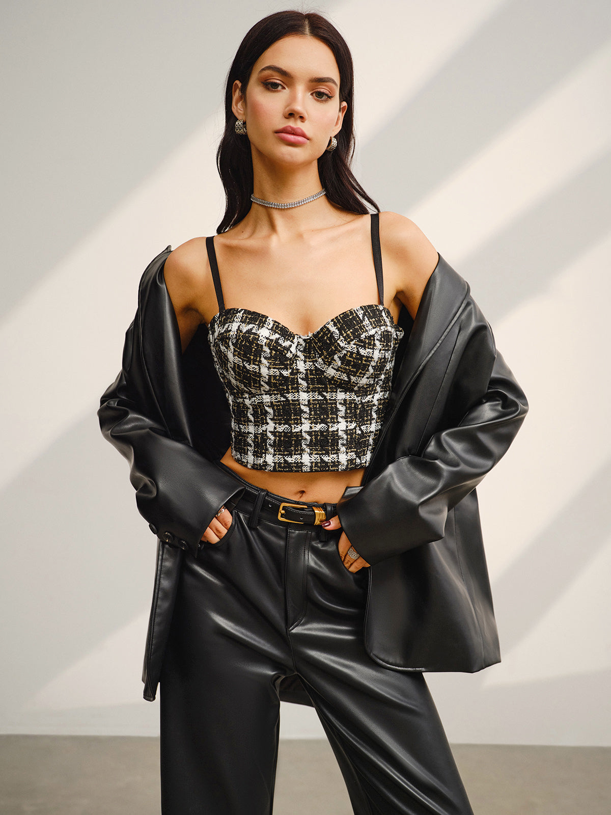 Tatlım Kareli Kısa Atlet Üst