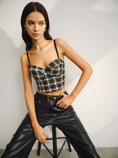 Tatlım Kareli Kısa Atlet Üst