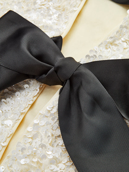 Payetli Kadife Fiyonk Dekor Ceket