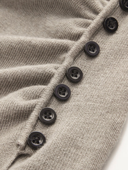 Yün Karışımlı Pileli Payetli Kazak Etek