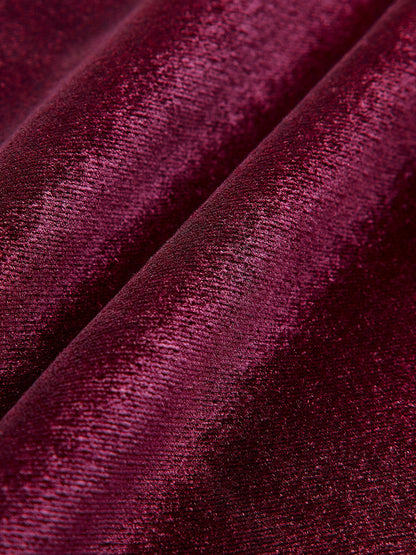 Kadife Fermuarlı İnce Askılı Elbise