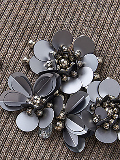 Yün Karışımlı Asimetrik Pullu Örgü Üst