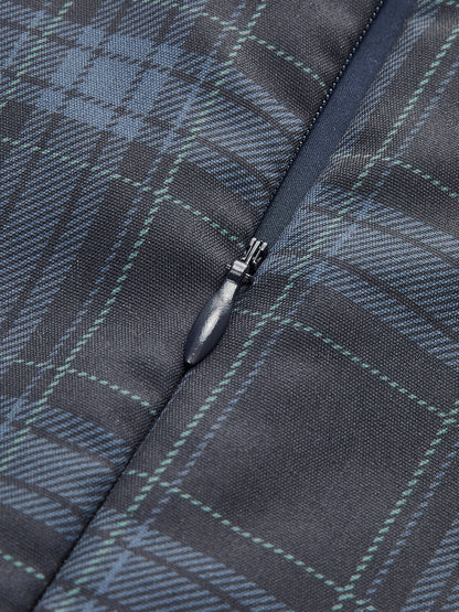 Ekoseli Pileli Fermuarlı Tank Elbise