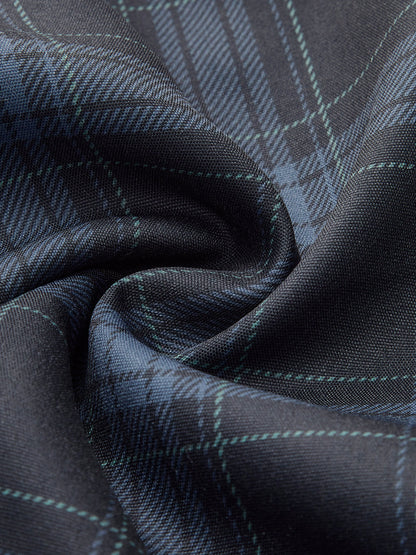 Ekoseli Pileli Fermuarlı Tank Elbise