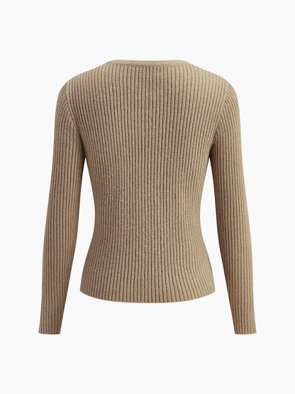 Düğmeli Yırtıklı Hırka