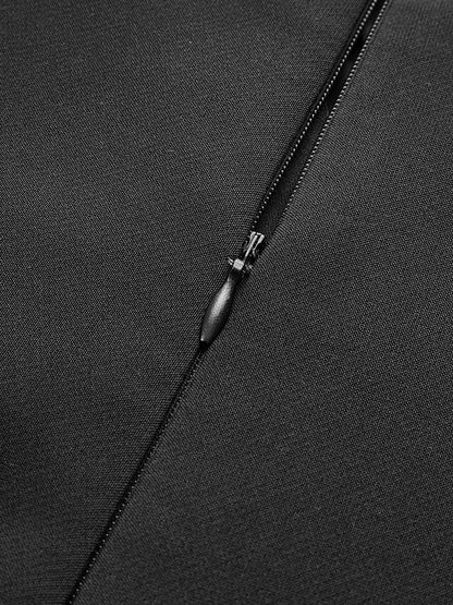 Renk Bloklu Omuz Açık Çan Kollu Elbise