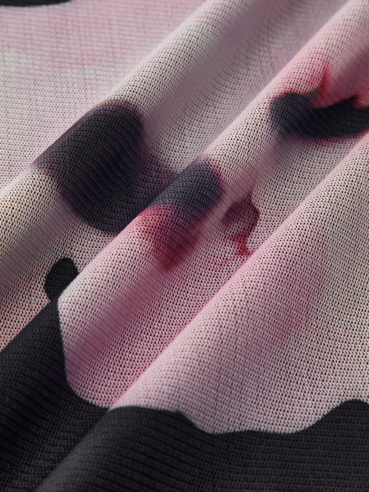 Asimetrik Yakalı Çiçekli File Elbise