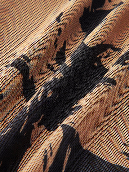 Bohem Baskılı Kapüşonlu Yaka Çiçekli Elbise