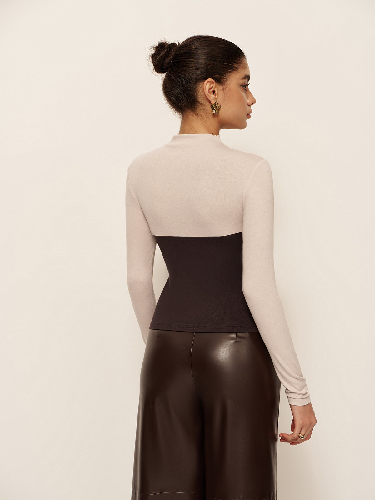 2'si 1 Arada Balıkçı Yaka Renk Bloklu Jersey Üst