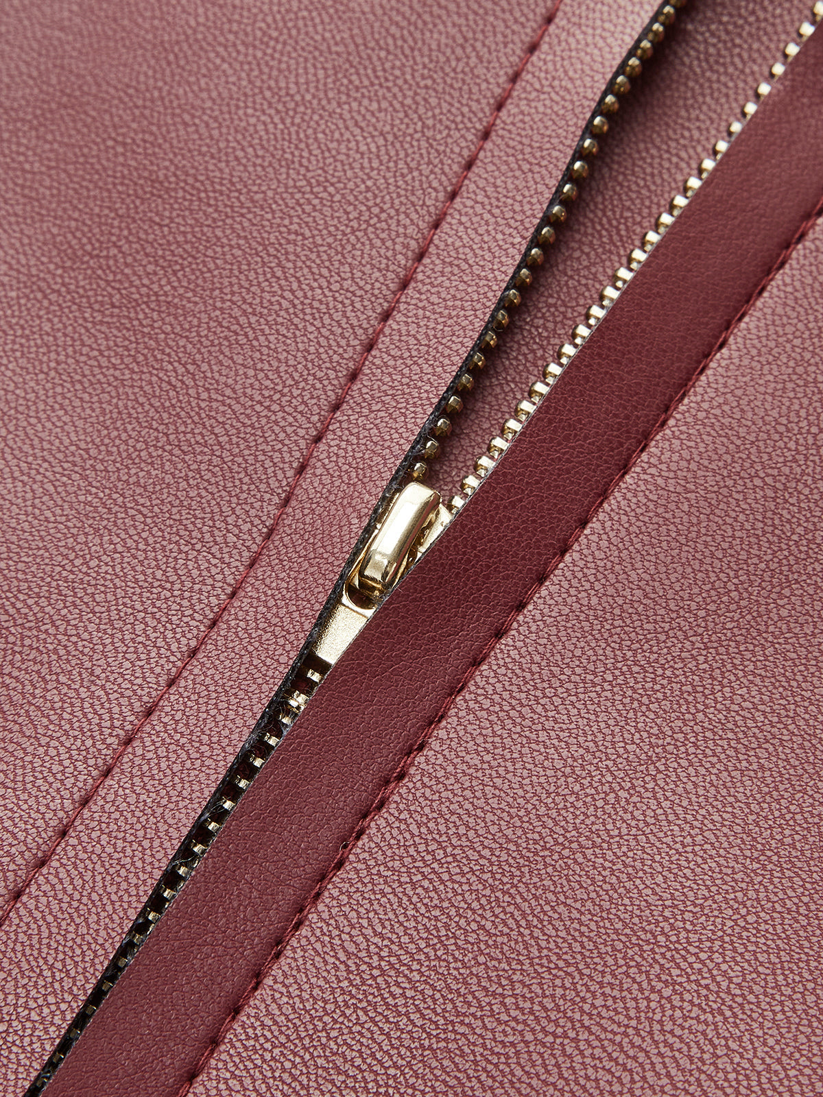 Mıknatıslı Kapatmalı Suni Deri Etek