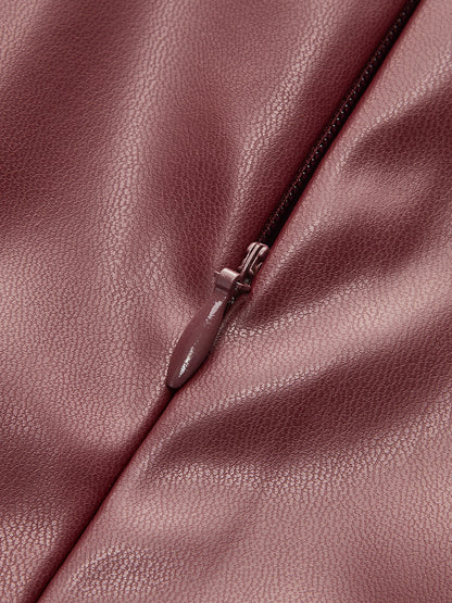 Balıkçı Yaka Suni Deri Büzgülü Atlet