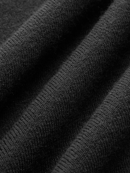 Uzun Kollu Kontrast Manşetli Örgü Üst