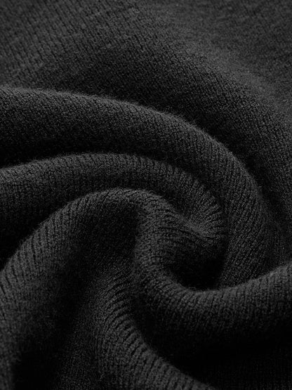 Uzun Kollu Kontrast Manşetli Örgü Üst