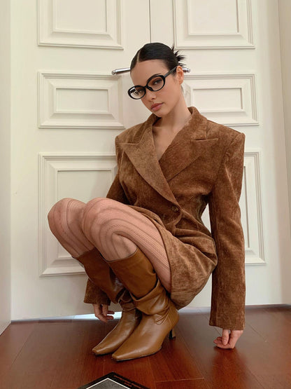 Düğmeli Uzun Blazer